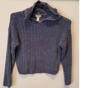 Forever 21 Blue Cropped  Sweater Hoodie Cozy Juniors Size 13/14
